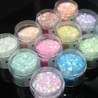 50g 3size new summer ice serie of nail cosmetics glue mixing glitter sequins laser super flash candy color golden onion powder