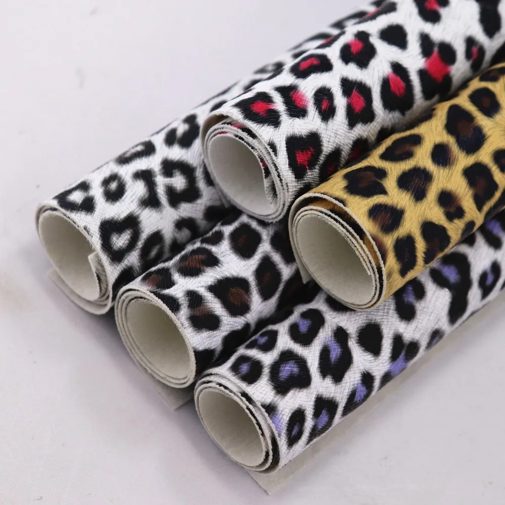 A4 Sheet Leopard Faux Leatherette Synthetic PU Leather Fabric For Bags Earrings Bows DIY Craft H0428 | Дом и сад