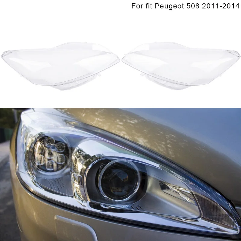 

Car Headlight Glass Cover Front Headlamp Transparent Lampshade Auto Front Lamp Shade For Peugeot 508 2011-2014 Car Parts 1 Pair