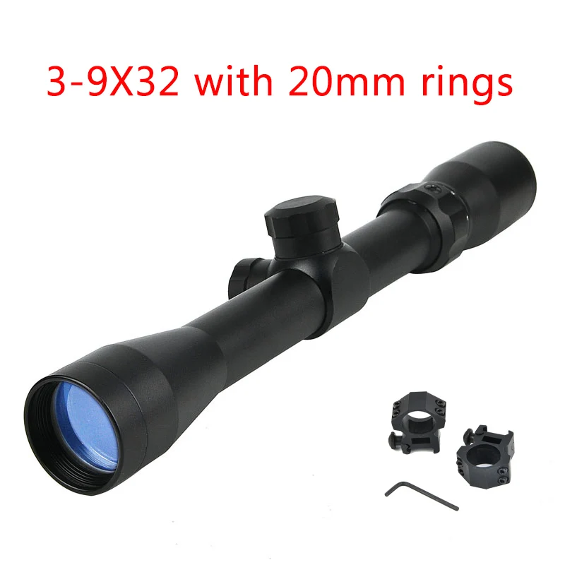 3-9X40 прицел тактический прицел охотничьи прицелы Luneta Para винтовка охотничья страйкбольная пневматическая ружья прицел - Цвет: 3-9x32