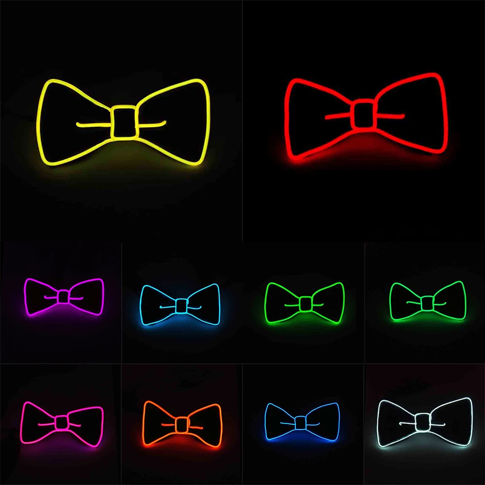 

LED Light Up Mens Bow Tie Necktie Luminous Flashing For Party Costume Props Supplies Christmas Luminous Light Up Decoration