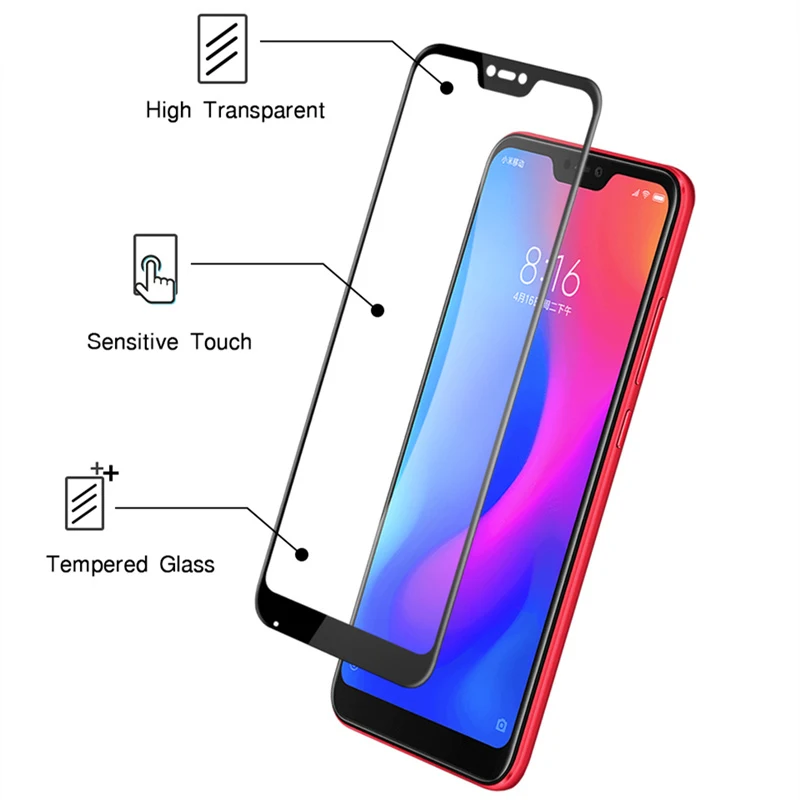 2 in 1 Tempered Glass for Xiaomi A2 Lite 6X 6Pro Screen Protector Camera Lens Film Protective 6x 6pro | Мобильные телефоны и