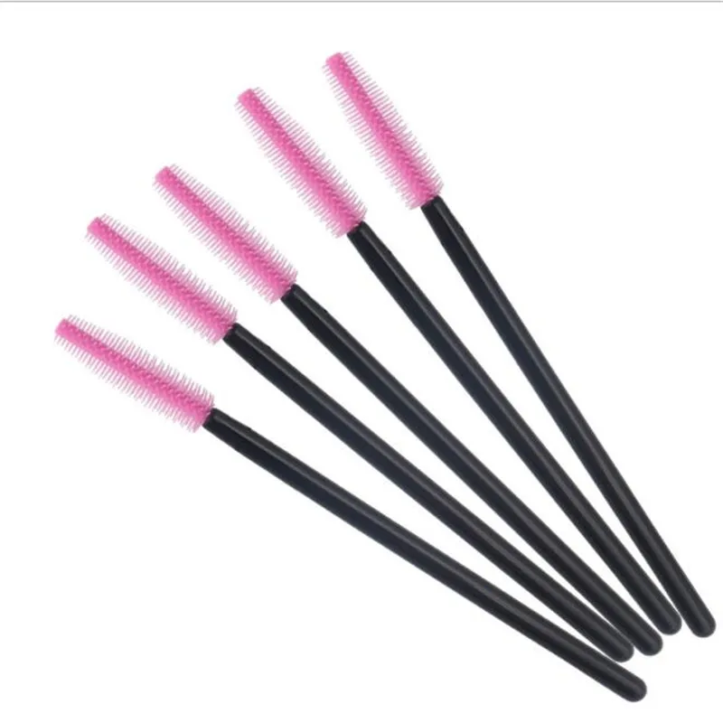 black pink Упаковка из 1000 одноразовая силиконовая ресница для туши, кисти для туши, палочки, аппликатор, кисточка для бровей, набор инструментов - Handle Color: black pink