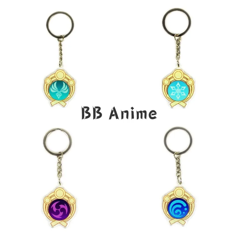 

Anime Keychain Genshin Impact Element Vision God's Eye Inazuma Harbor Accessories BL Bag Pendant Key Chain for Girl Gifts