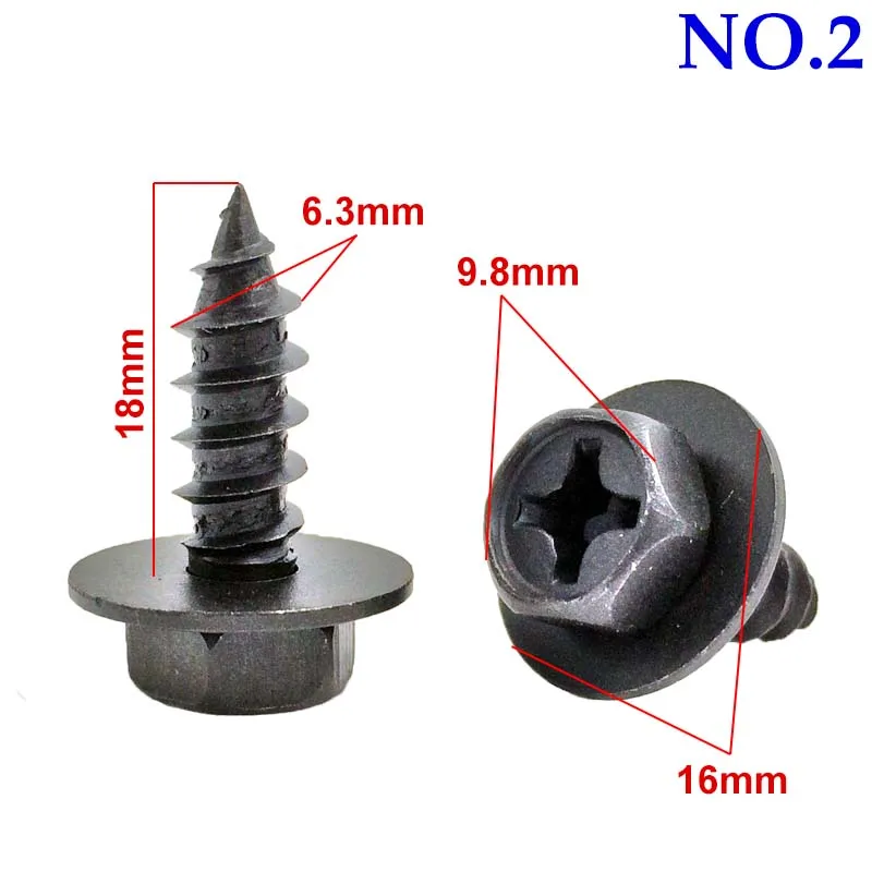 10pcs M6 Hex Screw Bolt for Ford BMW Honda Toyota Torx Car Fender Bumper Cross Head Washer Metal Self-tapping Screws - купить по