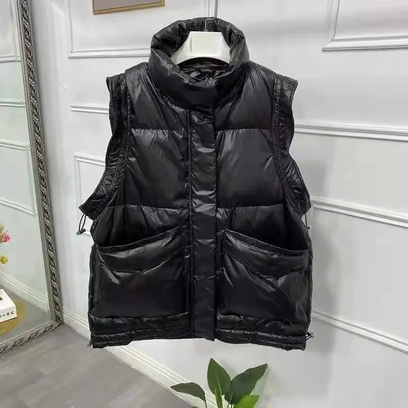 

Fashion Winter Vest Women Warm Sleeveless Jacket Casual Down Long Vests Slim Solid Cotton Padded Waistcoat Gilet Femme