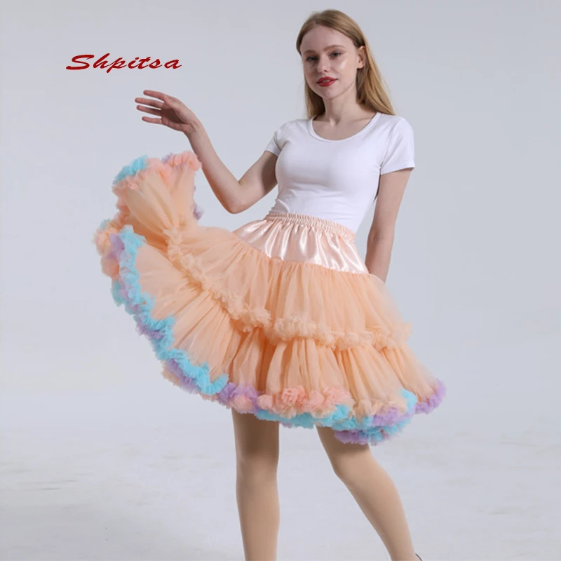 

Fluffy Short Bridal Petticoats for Wedding Tulle Tutu Girl Underskirt Hoop Skirt Crinoline Rockabilly Woman Lolita Petticoat