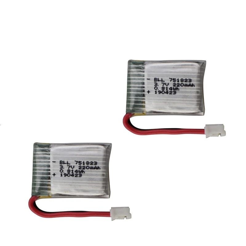 

2Pcs 3.7V 220mAh Lipo Battery for HS210 H36 E010 NH010 T36 751823 3.7v lipo battery for JJRC H36 RC Drone Quadcopter Spare Parts