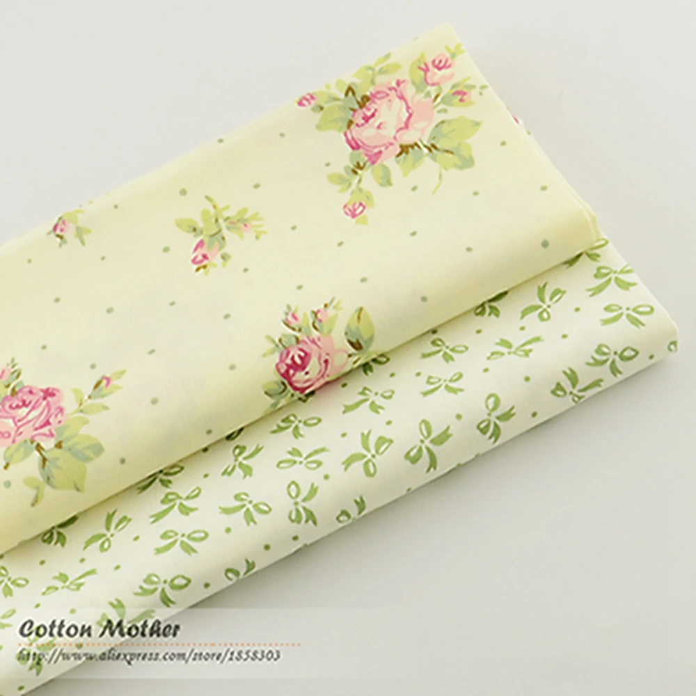2 Pieces Tose Bow 40cmx50cm Cotton Fabric Patchwork Fabrics Quilting Bedding Home Textile Sewing Material Tecido Tissue Tida | Дом и сад