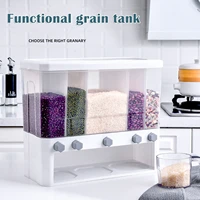 wall mounted separate grain cereal can rice storage rice cylinder automatic rice plastic box for kitchen storage