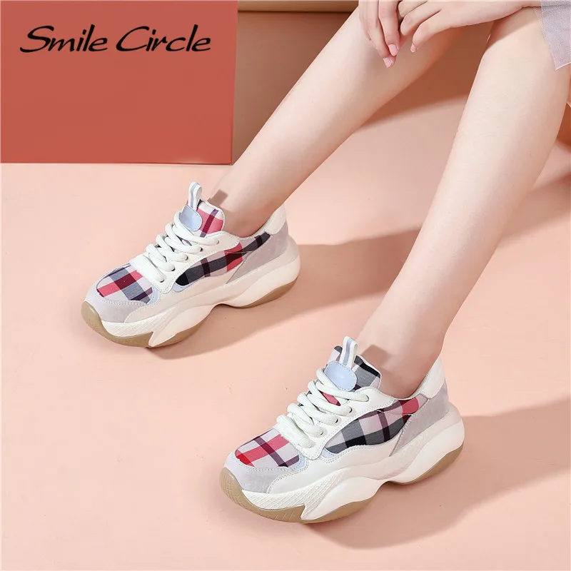 Женские кроссовки Smile Circle повседневные на плоской платформе со шнуровкой в