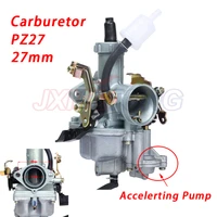 motorcycle pz27 27mm carburetor choke accelerating pump with oil filter for 125cc 150cc 175cc dirt bike go carts atv