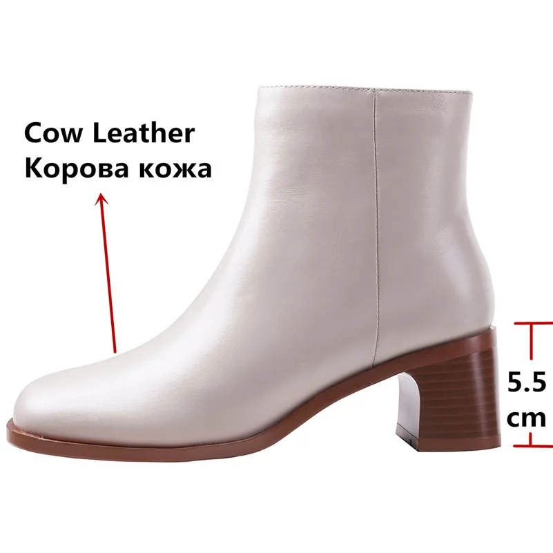 FEDONAS/Зимние удобные ботинки челси из натуральной кожи с квадратным носком теплые