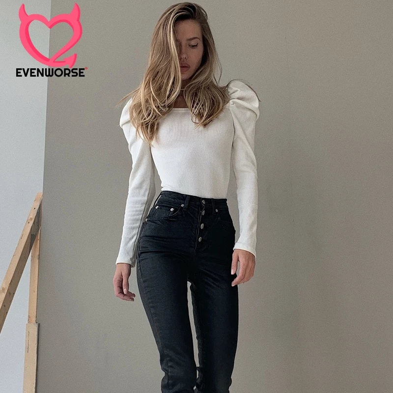 Evenworse/боди с квадратным вырезом и открытой спиной новые модные товары