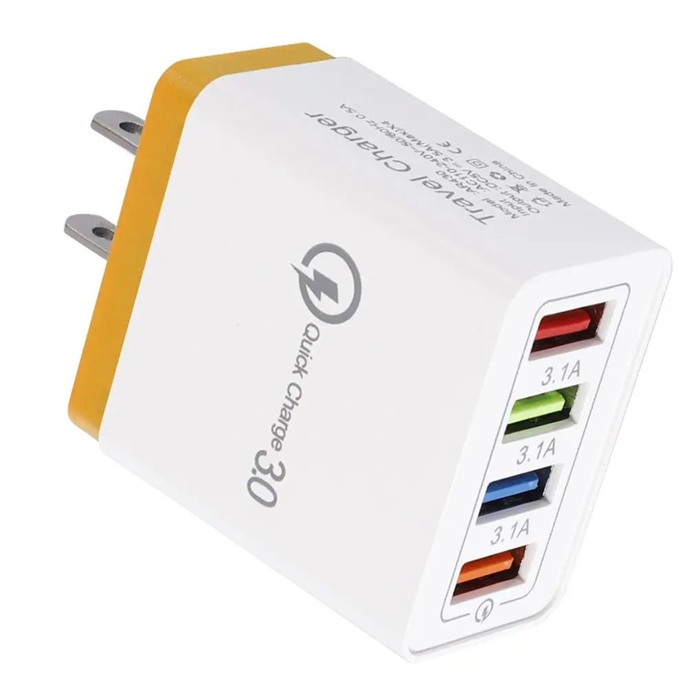

Цветное зарядное устройство с 4 USB-портами, зарядное устройство для путешествий, индукционное зарядное устройство USB, быстрое зарядное устро...