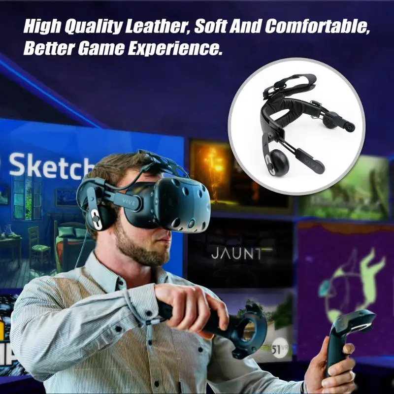 Накладка для наушников Htc Vive VR удобная фиксирующая Кожаная подушка нескользящая
