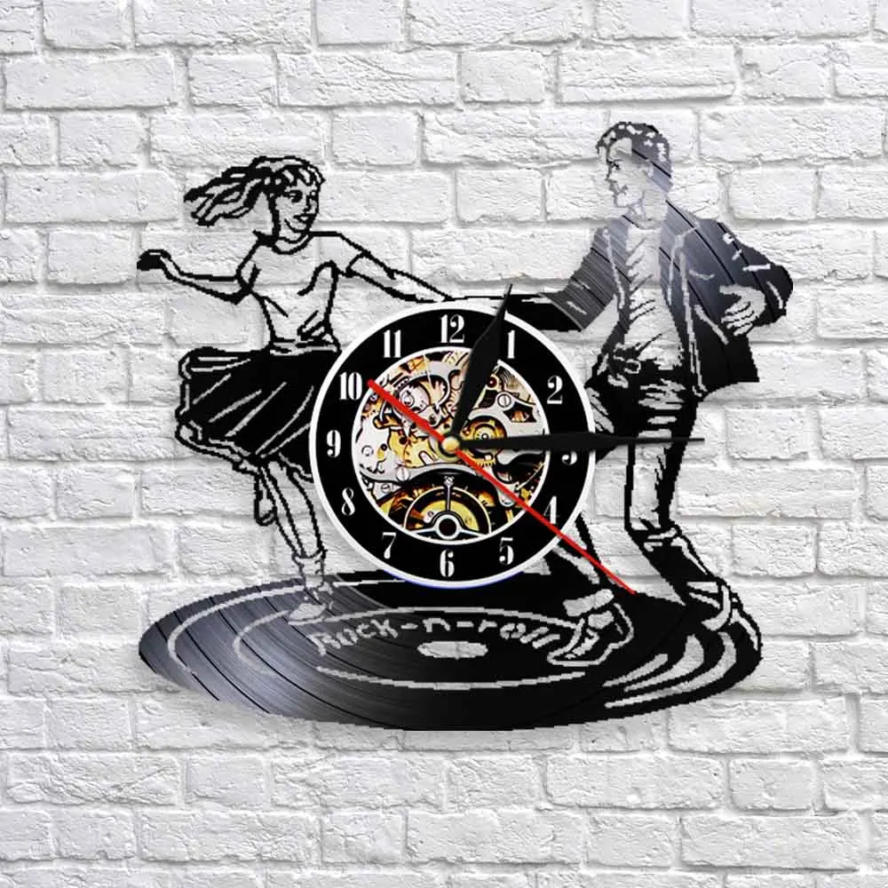 Виниловые настенные часы для диско танцев винтажные в рок н Роле современные