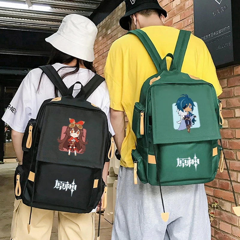 

Anime Game Genshin Impact Klee Amber Backpack Junior High School Unisex Student Trend Casual Schoolbag