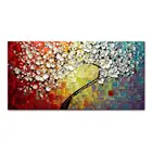 Настенная картина Mintura для гостиной, картины маслом на холсте, ручная роспись, белые толстые масляные цветы, декор для отеля, настенное искусство без рамки