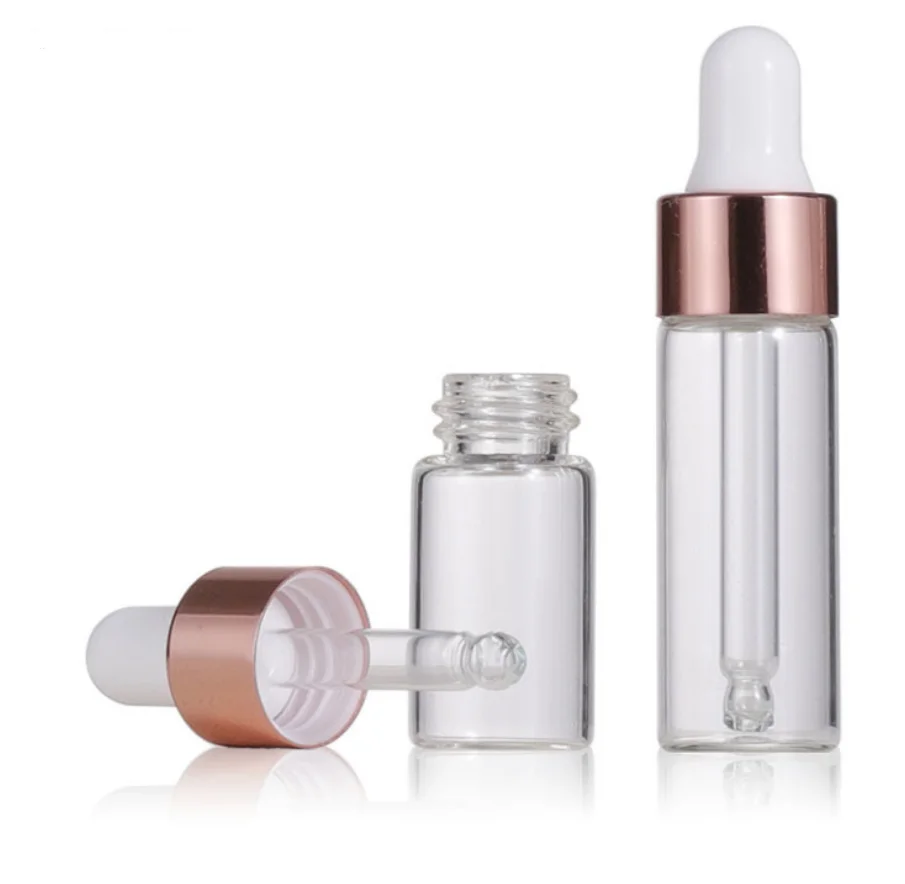 100 шт./лот мини флаконы с пипетками для ароматерапии эфирным маслом розовым