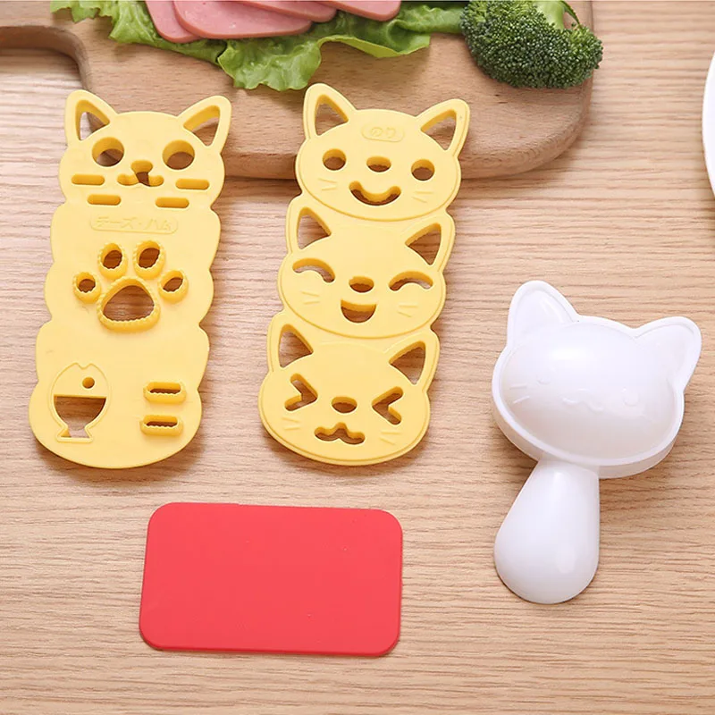 

Cat Rice Ball Mold Set Cute Sushi Cartoon Bento Mold Kitchen Gadgets Sushi Maker Bento Accessories DIY Sushi Rice Mold Decor