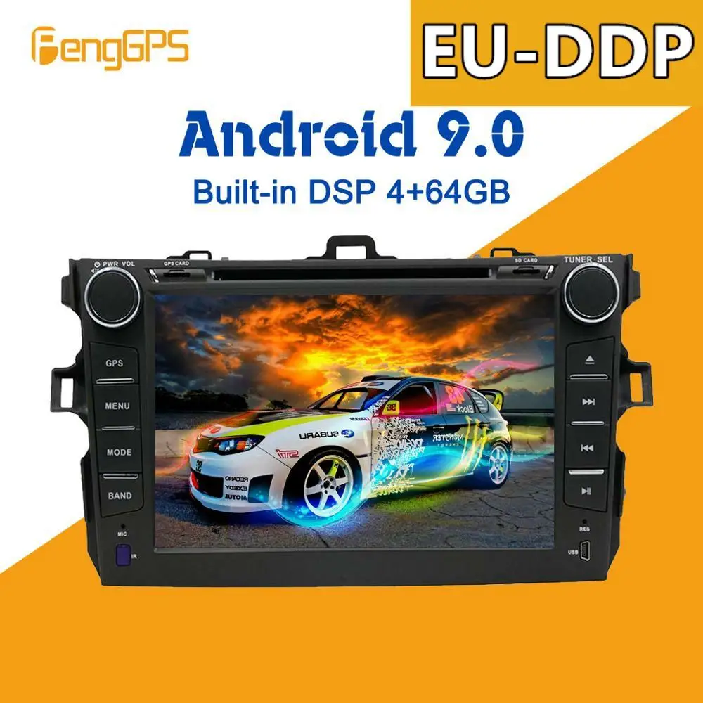 Android 9.0 PX5 4+64GB car DVD player Built-in DSP Car multimedia Radio For Toyota Corolla 2007-2013 GPS Navigation Headunit