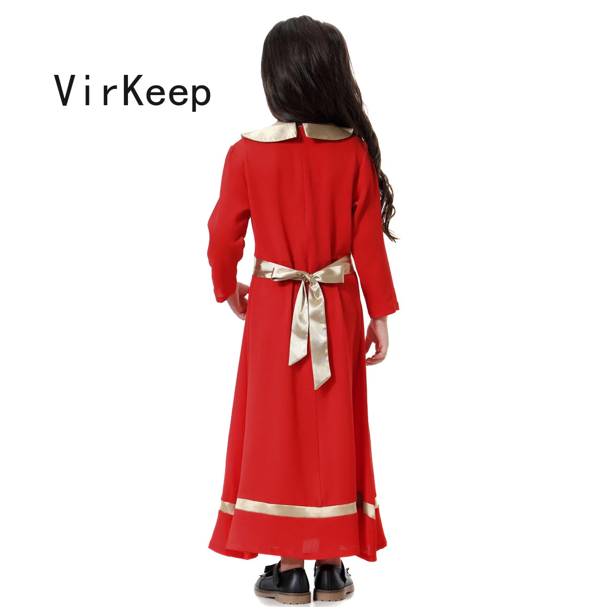 

fashion Cute girls maxi dress Children Abaya Kids Robe muslim Gowns Kimono dubai Jubah Ramadan Arabic Islamic garment VKDR2480