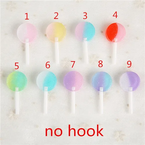 no hook 16 шт./лот 42*19 мм амулеты для подвесных сережек брелок Diy плоские с оборота блестящие полимерные леденцы Круглые красочные конфеты - Окраска металла: no hook