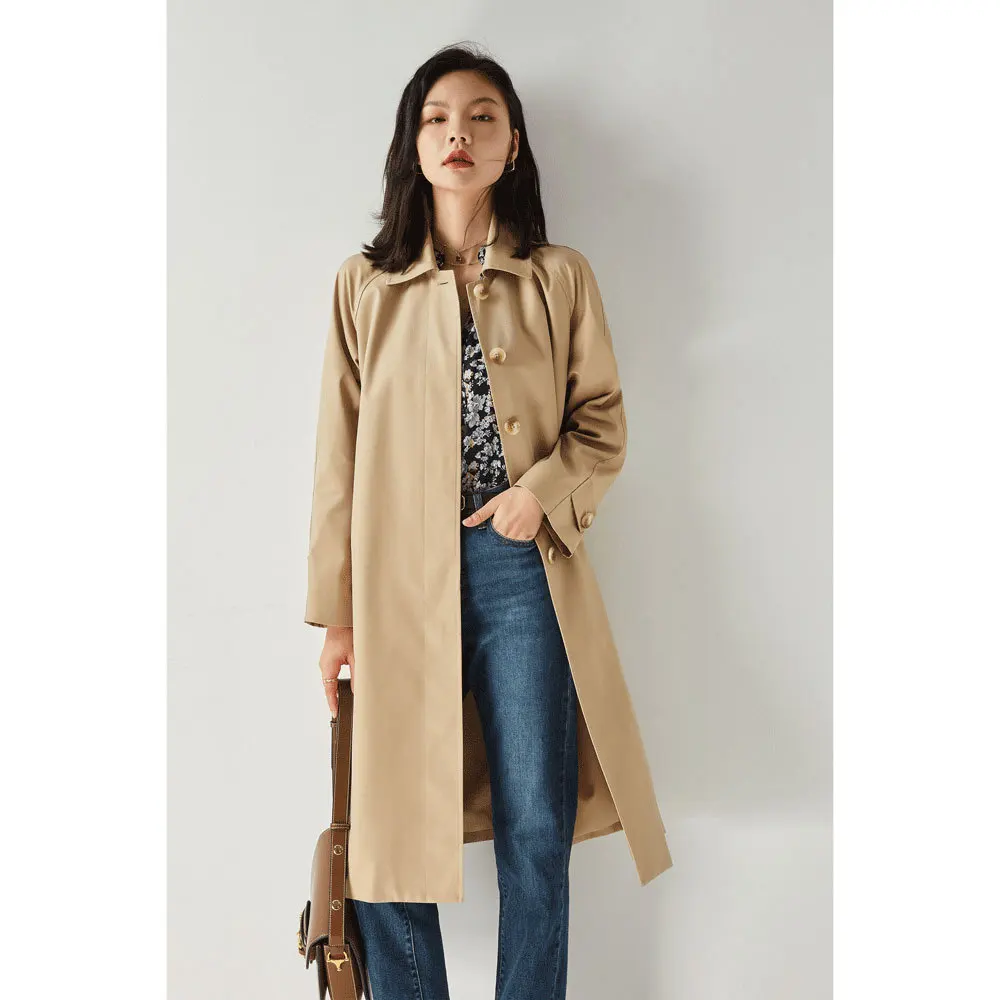 Ветровка женская средней длины стильный жакет хаки в японском стиле