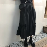 womens skirt vintage clothes long skirts black harajuku summer high waist streetwear 2020 fashion flowy spring elastic chiffon