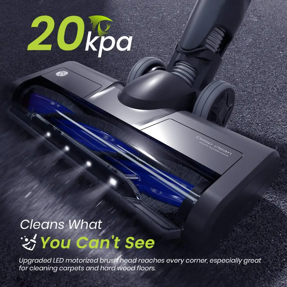 

KYVOL V20 Cordless Wireless Handheld Vacuum Cleaner 20KPa Strong Suction Power Wireless smart home Efficient 40Mins Runtimes