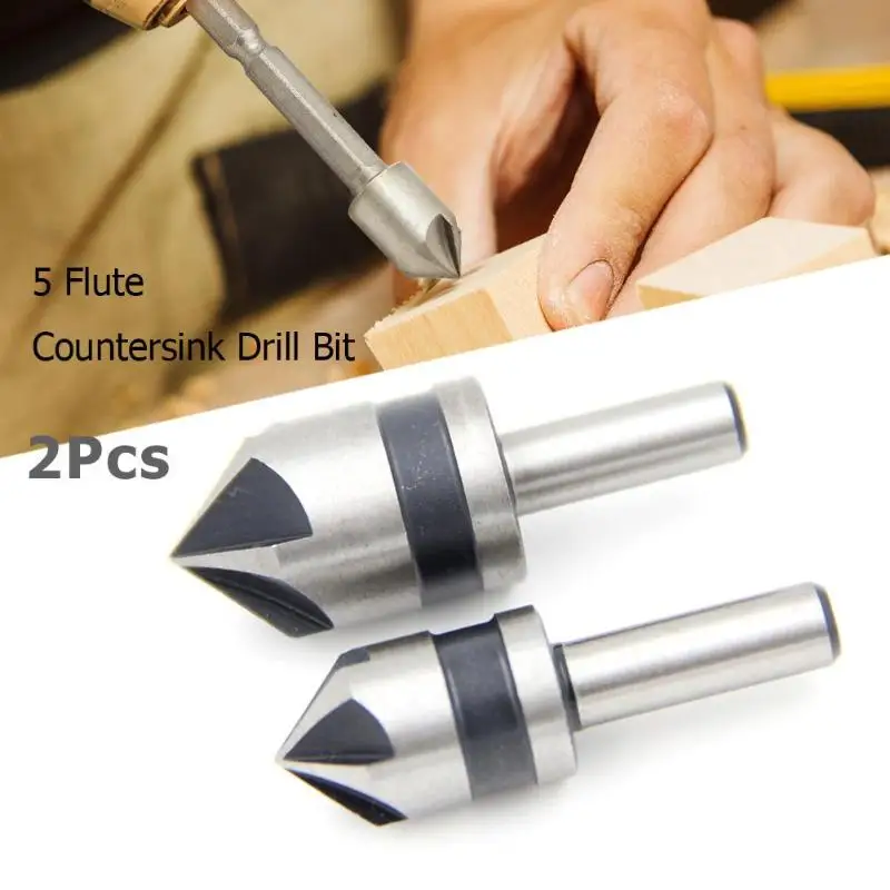 2 шт. 5 зенкеров сверло с круглым хвостовиком из быстрорежущей стали углом 82