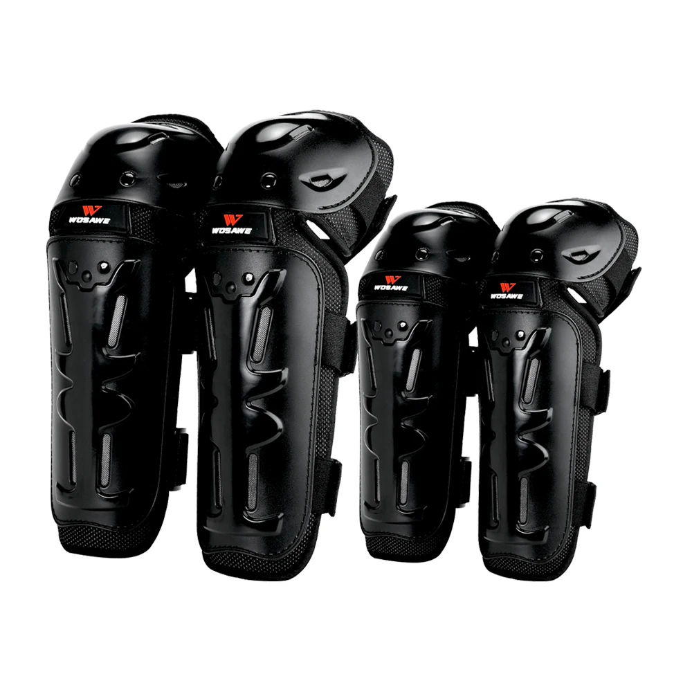 4PCS Set WOSAWE регулируемые ремни спортивные наколенники EVA протектор для велоспорта мотоцикла лыж сноуборд велосипед волейбол поддержка - Цвет: 4PCS Set