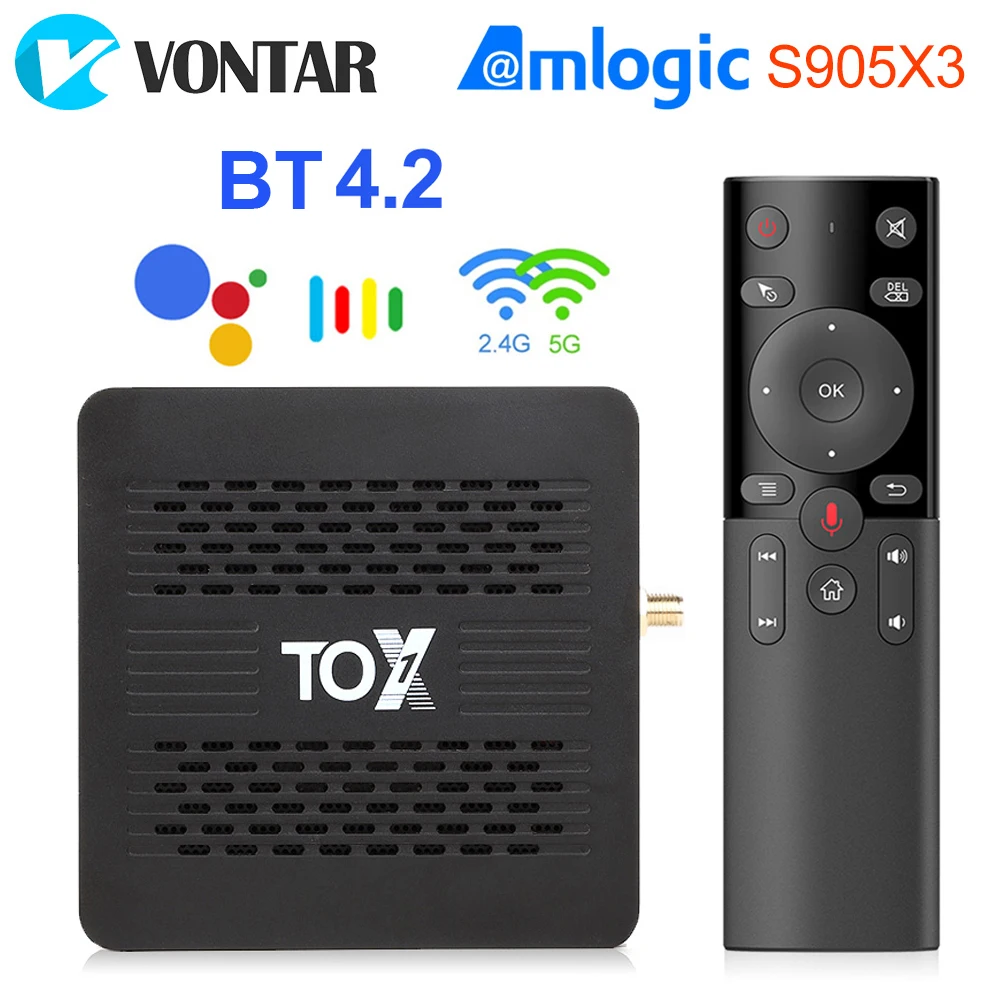 ТВ-приставка TOX1 Android 9 Smart Tv Box 4 ГБ 32 ГБ Amlogic S905X3 Dual Wifi 1000 м BT4.2 4K медиаплеер Поддержка Dolby Atmos Audio
