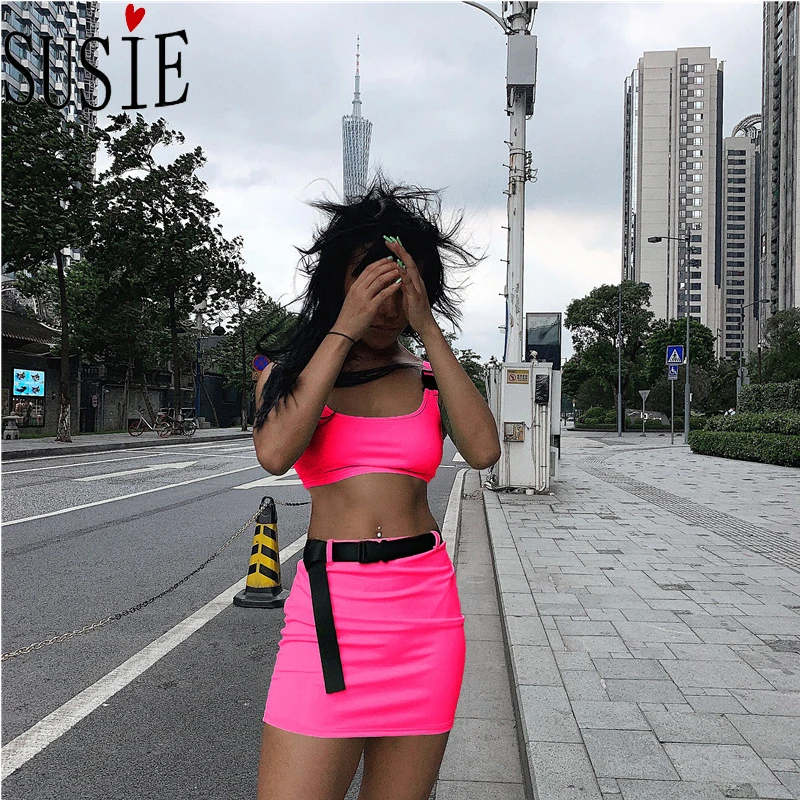 Женский спортивный костюм из 2 предметов облегающее мини-платье с поясом