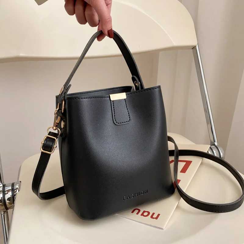 

Fashion Small Bucket Bags Women Top Handle Handbags Women PU Leather Shoulder Messenger Bag Female Crossbody Lady Elegant Purse