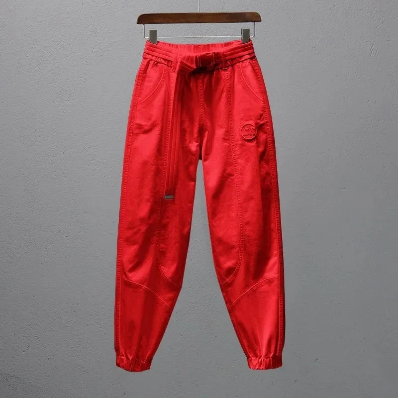 Новинка 2022 женские белые брюки на весну и лето тонкие свободные шаровары