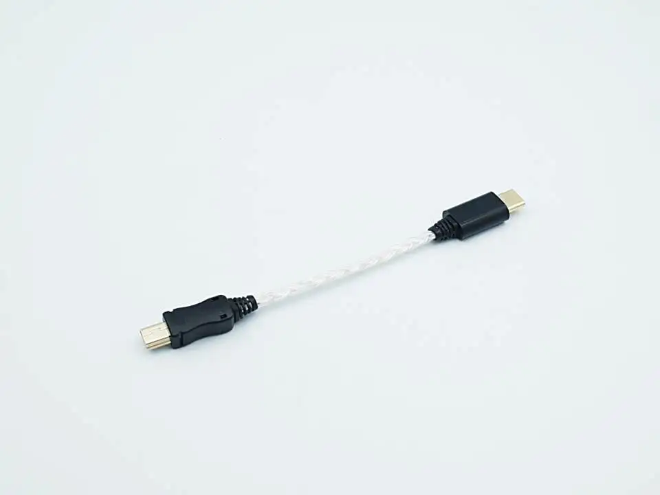 Посеребренный кабель с разъемами типа C и Mini USB |