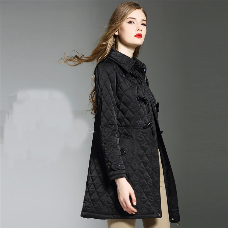 Британский стиль хлопковое Женское пальто с пряжкой длинная секция зима 2019