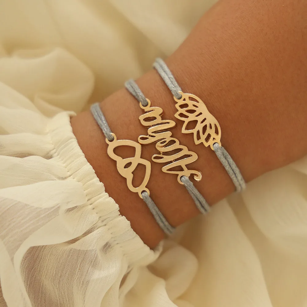 Популярный богемный Гавайский ALOHA плетеный Канат письмо двойной любовь браслет с