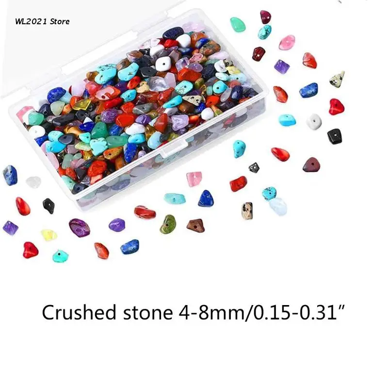 

G5GC Bulk Irregular Crushed Stone Set Beads Charms Pendants Christmas Decorations