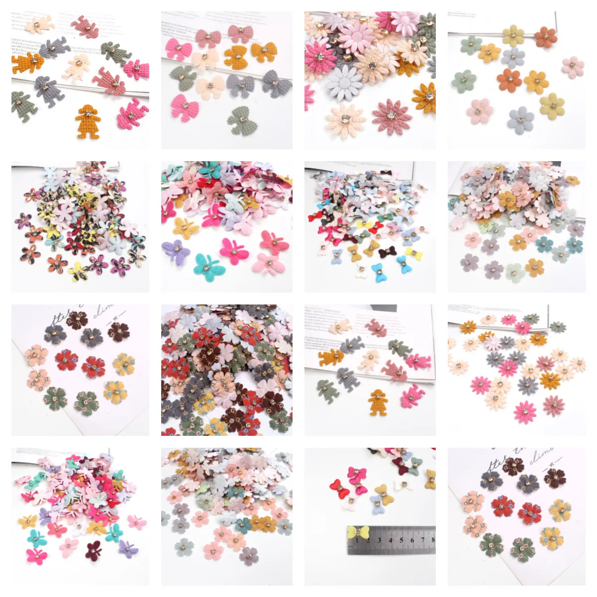 

50pcs Multicolor Mini Artificial Flowers Felt cloth five-petal flower Fake Flower for DIY Wedding Hotel Home Decoration