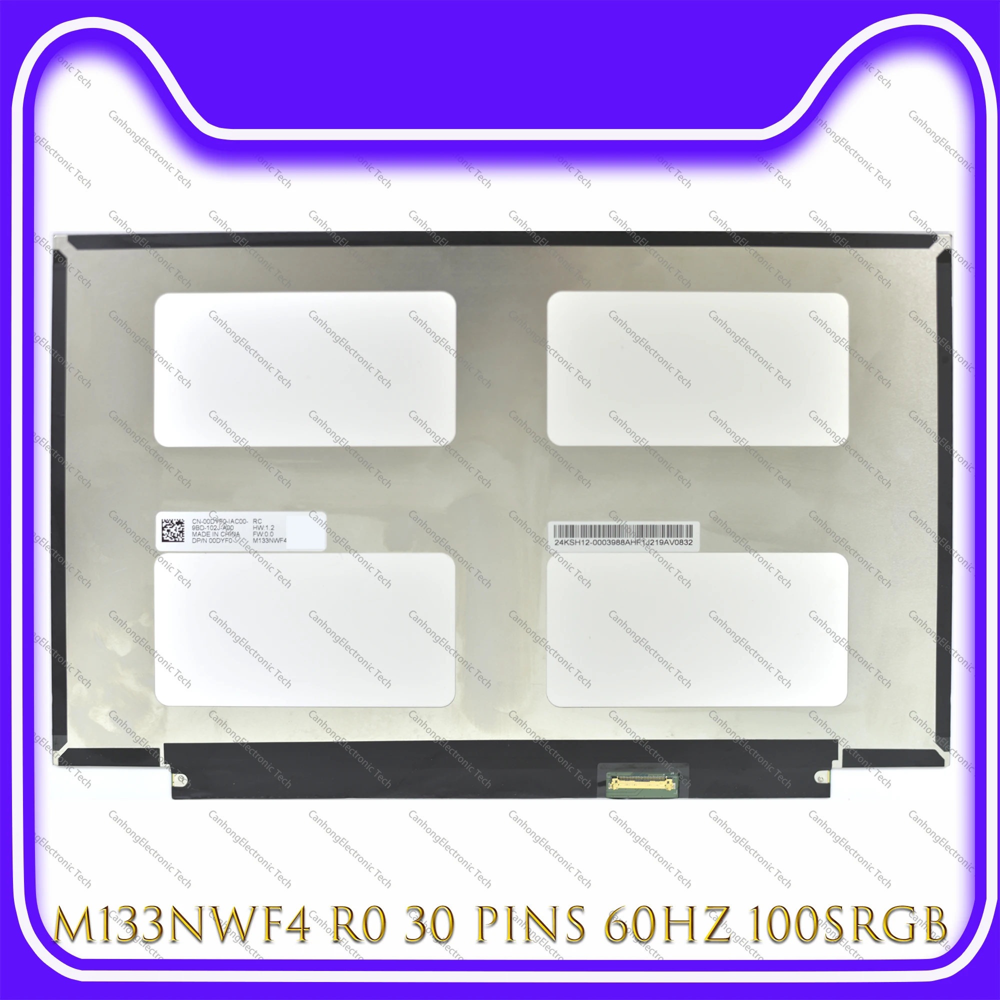  -  IVO M133NWF4 R0 FHD 1920*1080 IPS 30  60  100sRGB,    DP/N 00DVF0
