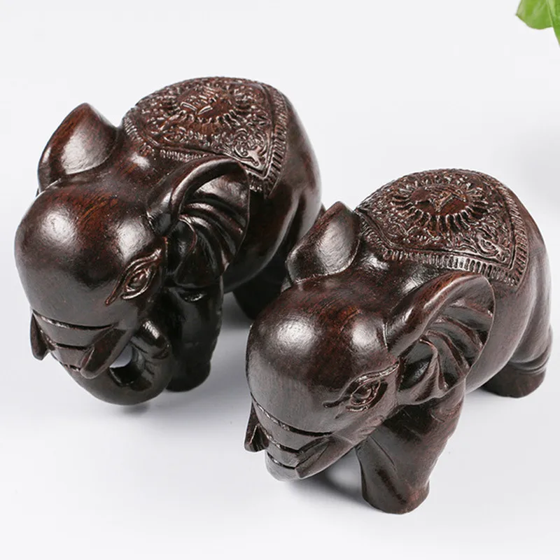 Деревянная резная мини статуя животных из натурального дерева ручной работы