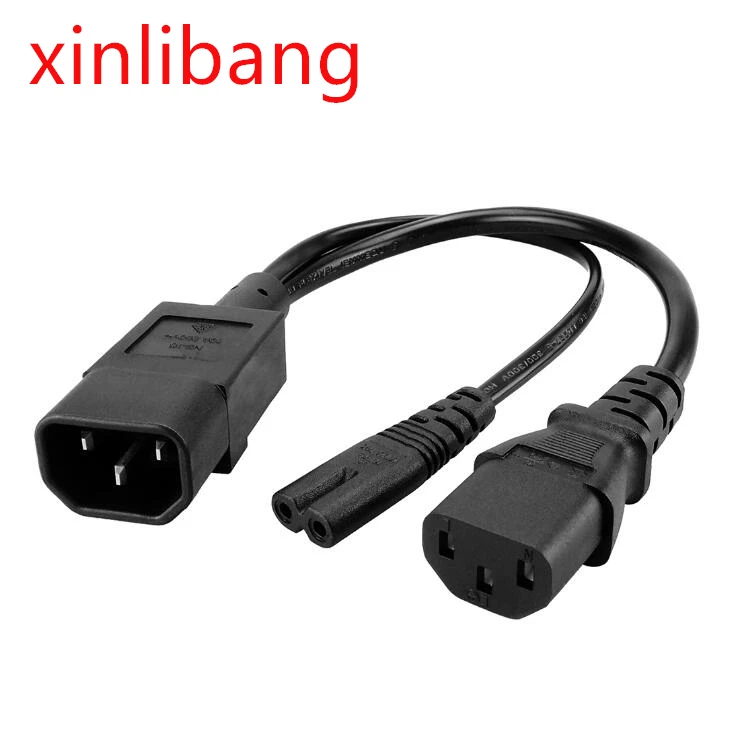 IEC320 C14 macho hombre Cable de alimentacion del adaptador CA para C7 + C13 Mujer|Компьютерные кабели и разъемы| |