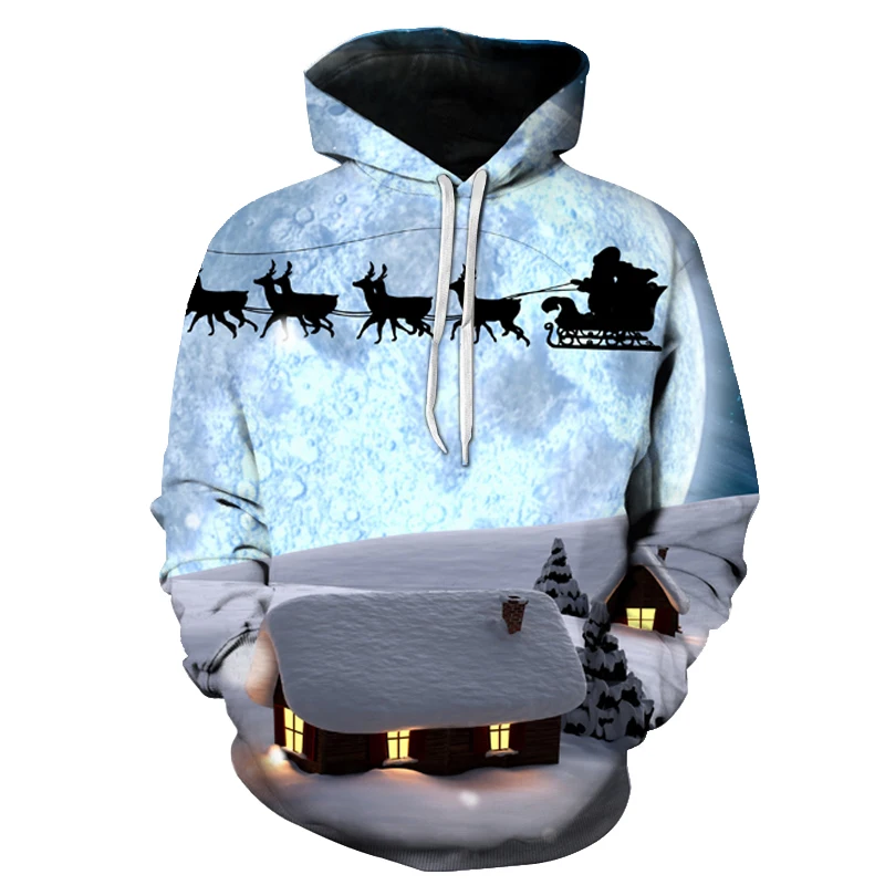 

Cute Christmas themed men's 3D printed hooded sweatshirt Men's Christmas fashion hoodie Fall winter fashion hooded pullover