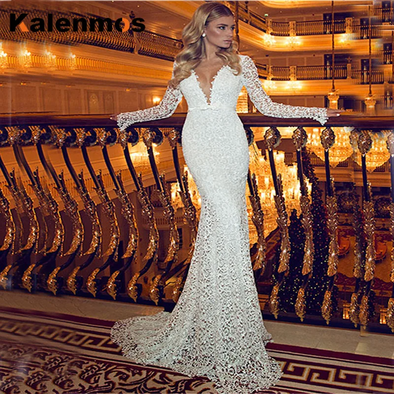 Sexy Plus Size Maxi Dress Women Long Sleeve V Neck Backless Lace Floor-Length Solid Dance Party Wedding Queen Beauty Dresses | Женская