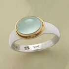 Винтажные двухцветные кольца вечерние для женщин, элегантные позолоченные кольца с лунным камнем, женские кольца, Свадебные обручальные ювелирные изделия, подарок