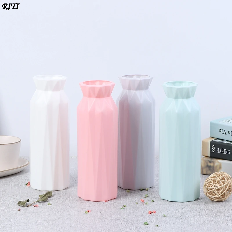 

Home Flower Vase Decoration Home Plastic Vase Modern Creative White Imitation Ceramic Flower Pot Hydroponic