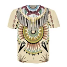 Повседневная Красочная новая модная забавная футболка с 3D принтом в стиле Харадзюку с индийской родной культурой, Футболки унисекс, мужская и женская футболка большого размера